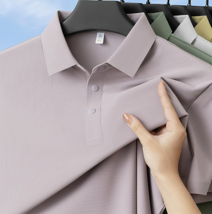 Men's Premium Ice Silk Polo Shirt | Quick Dry & Breathable | Business Casual & Light Sports