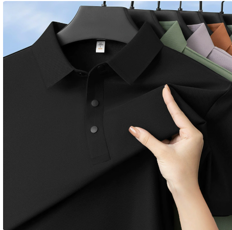 Men's Premium Ice Silk Polo Shirt | Quick Dry & Breathable | Business Casual & Light Sports