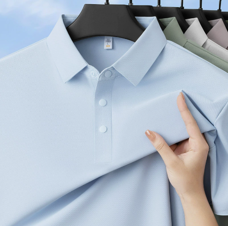 Men's Premium Ice Silk Polo Shirt | Quick Dry & Breathable | Business Casual & Light Sports