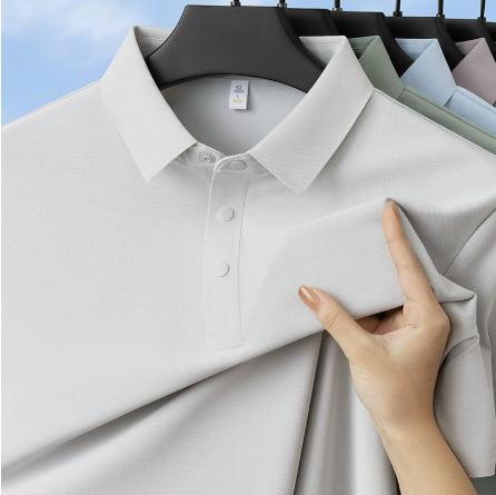 Men's Premium Ice Silk Polo Shirt | Quick Dry & Breathable | Business Casual & Light Sports