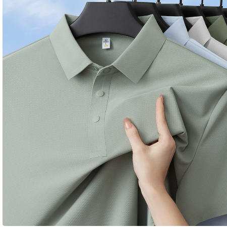 Men's Premium Ice Silk Polo Shirt | Quick Dry & Breathable | Business Casual & Light Sports